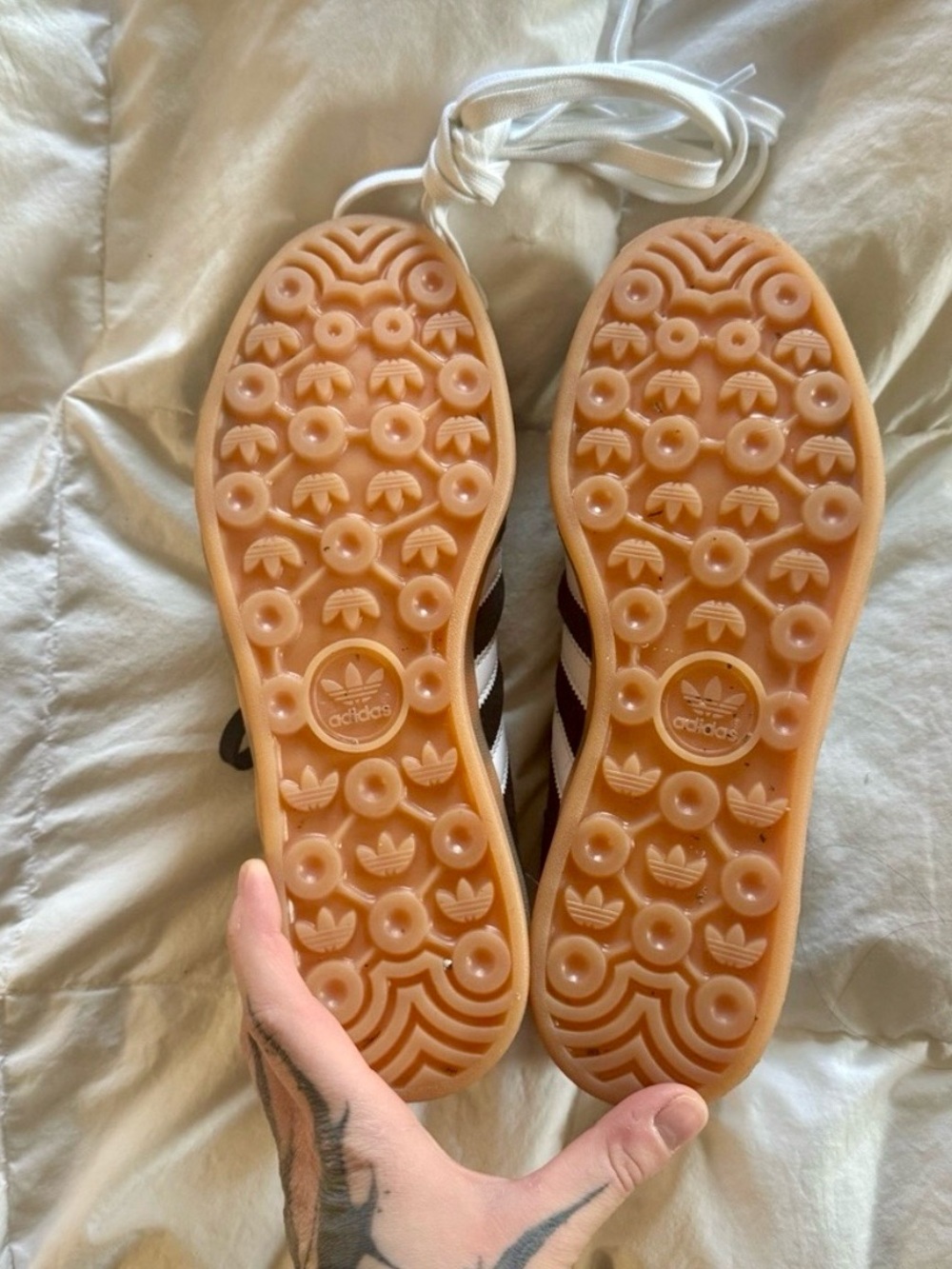 adidas Gazelle Black White Gum Sole Sneaker - Picture 2 of 3